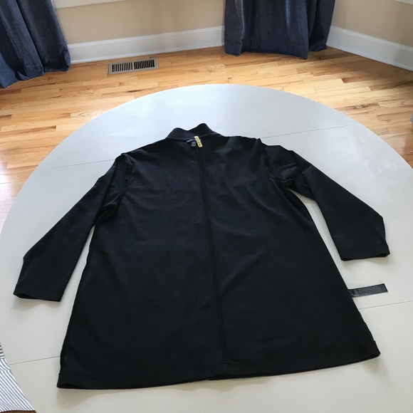 EILEEN FISHER COTTON PONTE STAND COLLAR BLACK JACKET - Picture 15 of 15